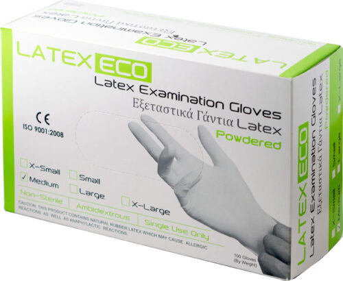 Γάντια Εξεταστικά Latex ECO AC-3364 100τμχ